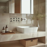 Moderne badkamerwasbak met Wudu Sticker voor stijlvolle reiniging